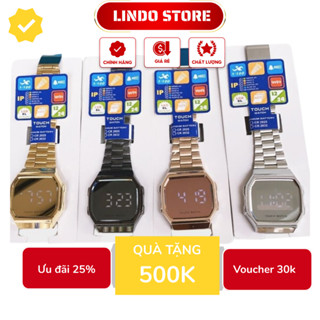 Đồng hồ led nam nữ cảm ứng tráng gương thép không gỉ chính hãng cao cấp unisex CINLA LED07