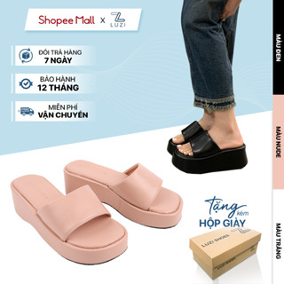 Dép bánh mì nữ LUZI quai ngang bản to nhiều màu sắc cao 5p đi chơi đi biển mùa hè M130