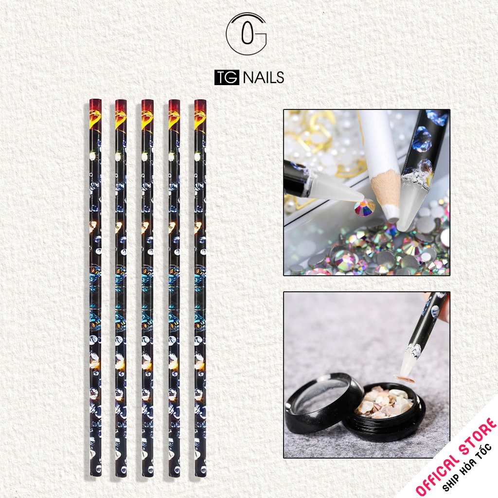 Combo 5 cây bút chấm đá nail bằng sáp cao cấp