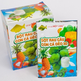 Bột rau câu con cá dẻo Hiệp Long hộp 12 gói. Gói rau câu con cá dẻo làm thạch rau câu thanh mát