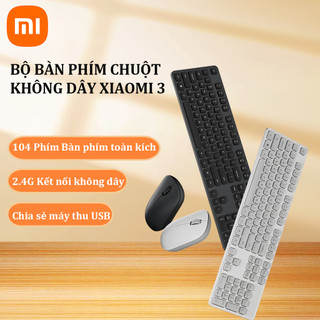 Bộ bàn phím chuột không dây Xiaomi 3 2.4G ‌Kết nối không dây 104 phím Bàn phím nhỏ gàng Phím cong 