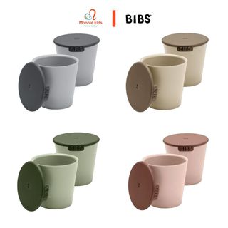 Bộ 2 cốc uống nước Bibs Cup Set cho bé cao cấp chống trượt và bám dính tốt - Monnie Kids