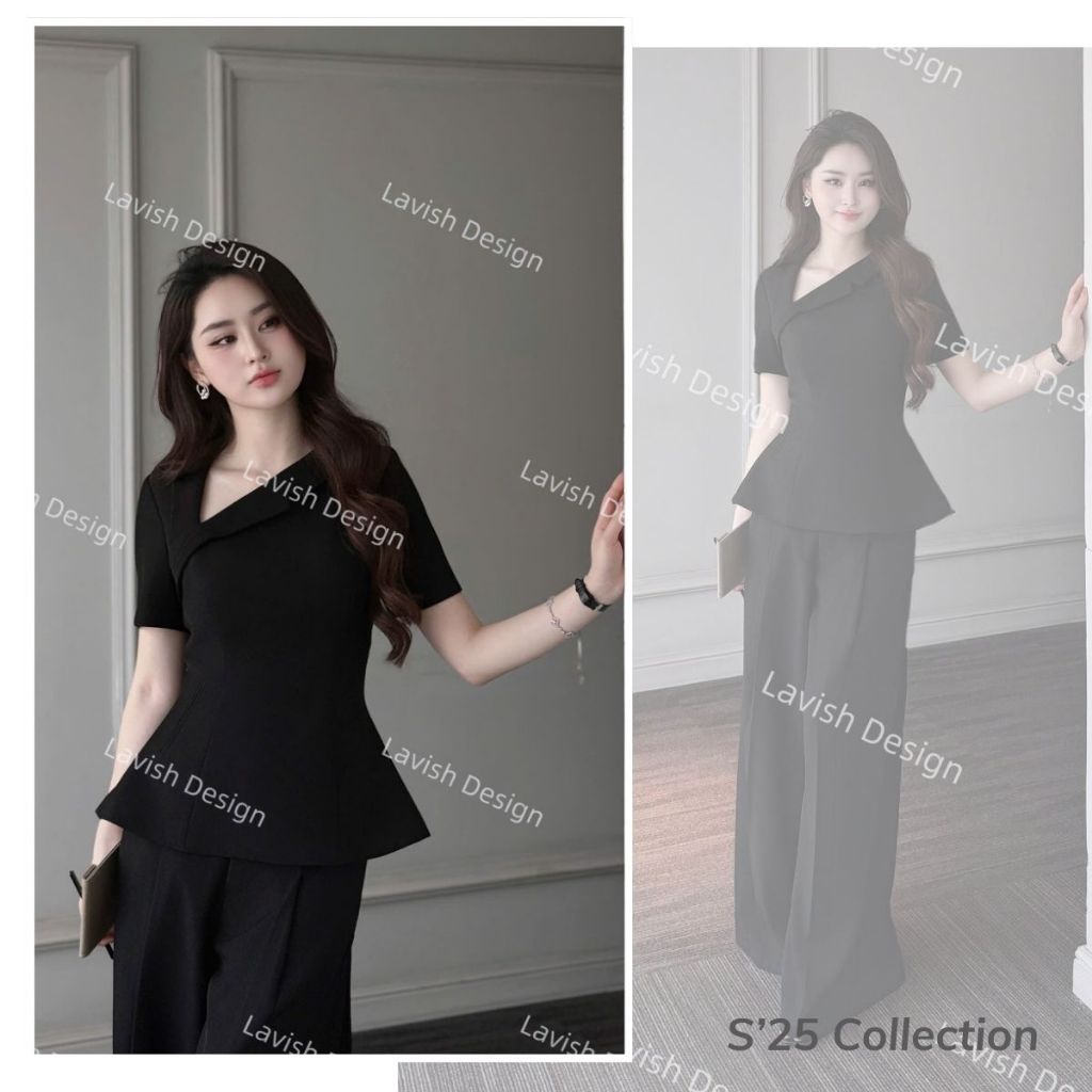 Set Áo Cổ Lệch Điệu & Quần Thanh Lịch Chất Liệu Cao Cấp Thoải Mái, Phù Hợp Trong Nhiều Dịp Lavish De