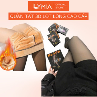 Quần Tất Nữ 3D Lót Lông Nhung LYMIA Cao Cấp hộp BLACK Dày Ấm, Giữ Nhiệt Mùa Đông QT07