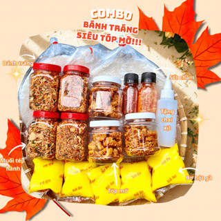 Combo bánh tráng SIÊU TÓP MỠ muối tép hành + HŨ BƠ LỚN (Tặng 2 nước sốt)