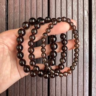 Vòng tay Thạch Anh Khói thiên nhiên (hạt 6-8-10mm) Smoky Quartz. Vòng tay đá năng lượng