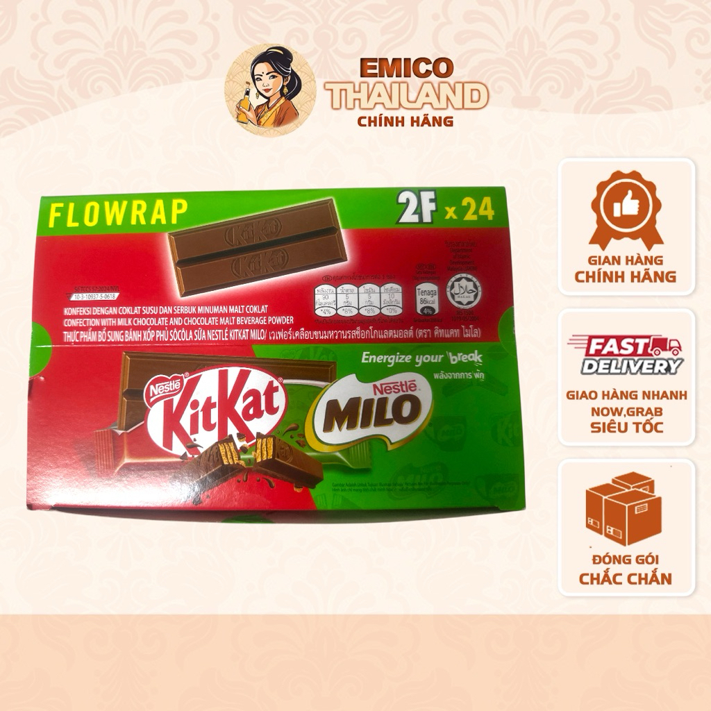 [DATE MỚI NHẤT] Hộp 24 Thanh Kitkat Milo 2F