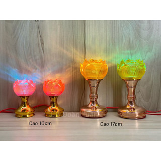 MỘT ĐÔI ĐÈN THỜ LED BÚP SEN ĐỔI MÀU