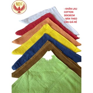 khăn lau đa năng30x30cm cotton 100% bán theo cân giá rẻ ,thấm hút tốt