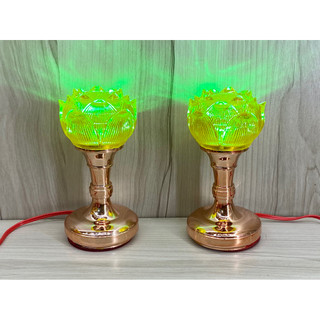 MỘT ĐÔI ĐÈN THỜ LED BÚP SEN ĐỔI MÀU