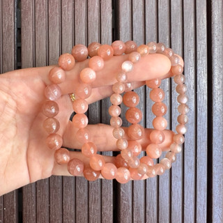 Vòng tay đá Sunstone (hạt 6-8-10mm) thiên nhiên. Vòng tay đá năng lượng