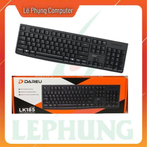 Bàn phím DAREU LK185 – Phím mỏng: 1.8m- phím mỏng - kết nối USB// Bảo hành 24 tháng chính hãng