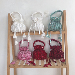  Túi xách áo dài cầm tay vải nhung kim sa cho mẹ và bé 