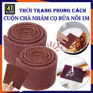 Cuộn Chà Nhám Cọ Xoong Nồi Dài 1M - Miếng Rửa Chén Bát Chà Nồi Đồ INOX Giúp Làm Sạch Vết Ố Lâu Ngày
