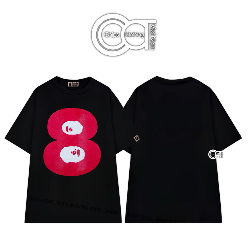 [High Quality] Áo Thun Bape 8th Anniversary Mẫu Trendy - Dễ Phối Đồ | Unisex Nam Nữ - 100% Cotton | 