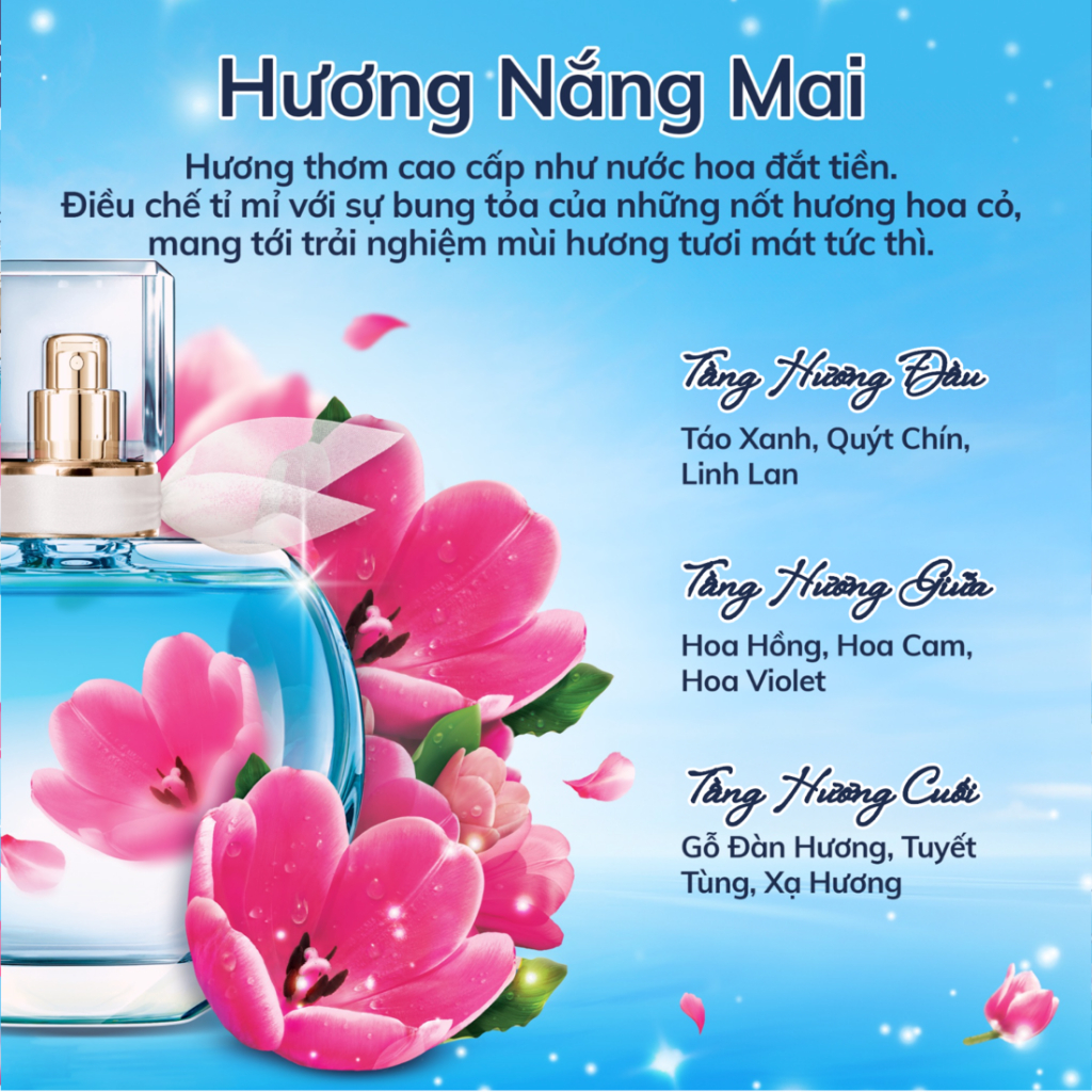 Nước xả vải Downy Hương nước hoa 1L Nắng Mai