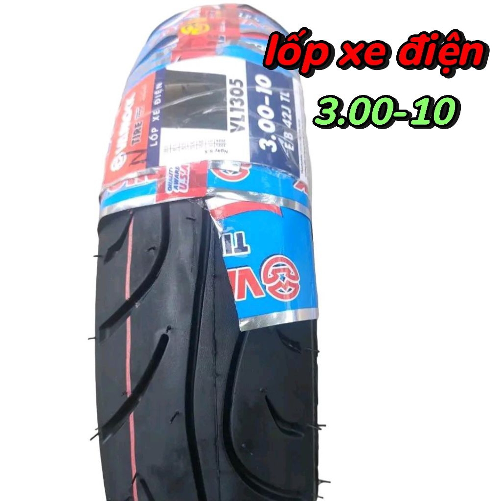 vỏ lốp xe điện không dùng ruột 3.00-10 hãng vanlock