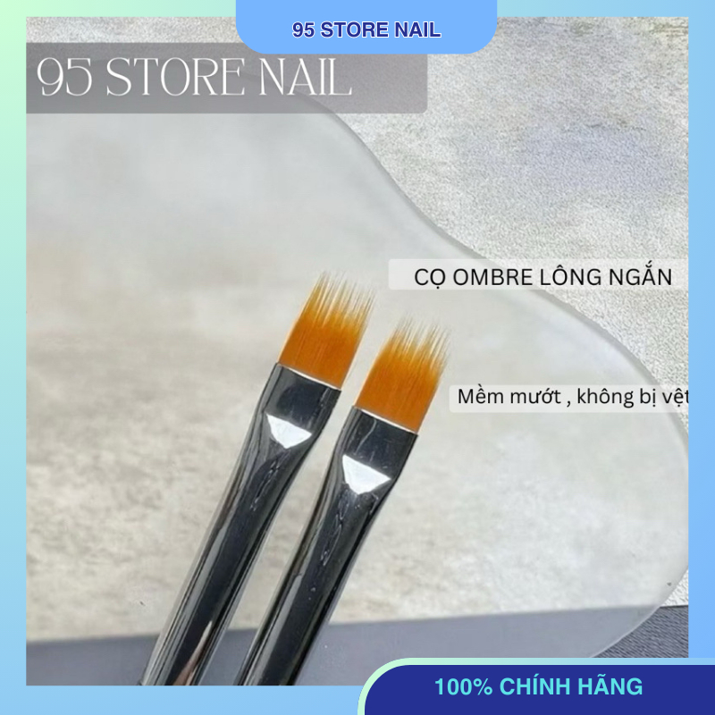 Cọ omber nail brush cán gỗ dẹt lông ngắn chùm Cọ Xước đầu dẹt chuyên dụng cho dân Nail.nailgiare95
