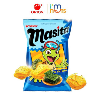 (10 gói Lớn 60g) San k Masita Orion Vị Tảo Biển Hàn Quốc- Snack 4 Lớp Hình Dạng Mai Rùa . Rùa Xanh Dương LỚN