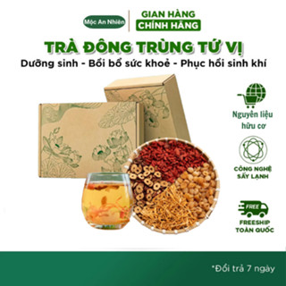  Hộp 20 ,30 ,50 gói Trà Đông Trùng Hạ Thảo Long Nhãn Tứ Vị  bồi bổ sức khỏe sinh khí,Nguyên liệu thiên nhiên. 