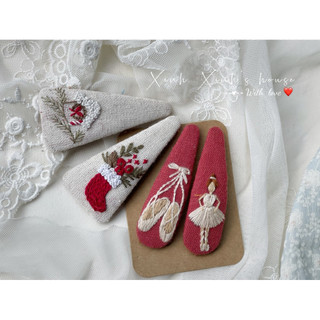Kẹp tóc thêu tay giáng sinh cutie (handmade)