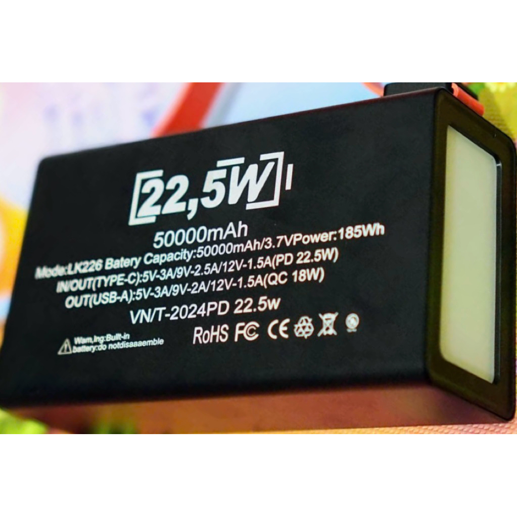 Sạc dự phòng 50000mAh 22,5W vỏ nhôm BẢO HÀNH 6 tháng
