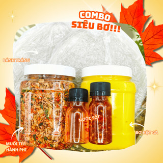 Combo bánh tráng muối tép hành + HỦ BƠ LỚN (Tặng 2 nước sốt)
