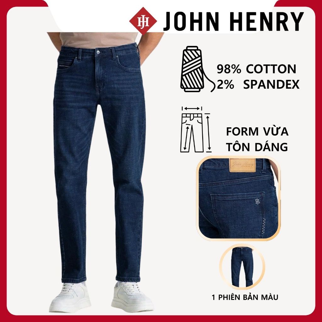 JOHN HENRY - Quần Jean Dài Nam Form Vừa - JN25FH42P