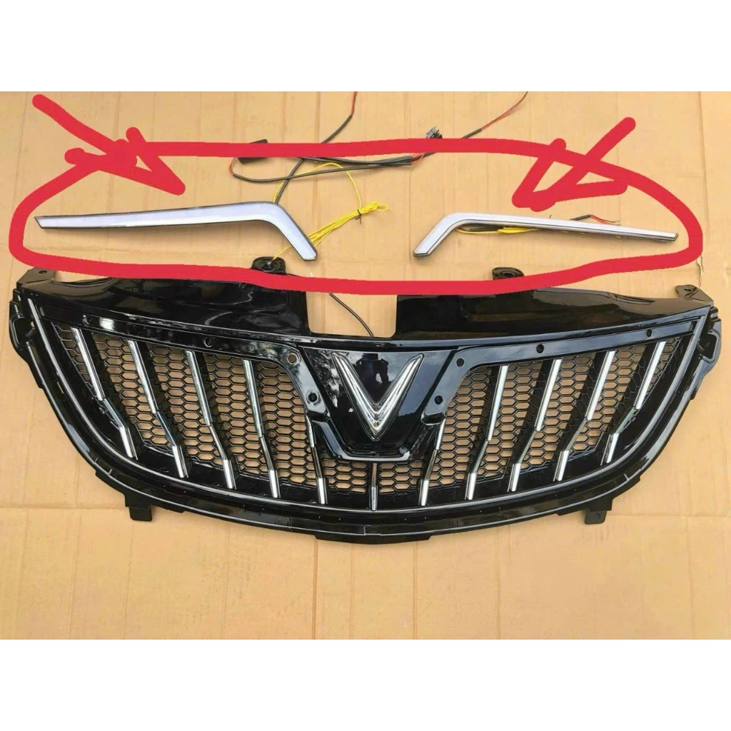 (VINFAST FADIL)LED+ mặt ca lăng cánh chim vinfast FADIL *HÓT NHẤT*2025 nhựa đen sần ABS