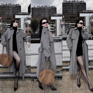  Áo Khoắc Dạ Ép Dáng Dài 3 Màu Kèm Đai ,Áo Mangto Dạ Ép Dáng Dài LOÓY.STORE 