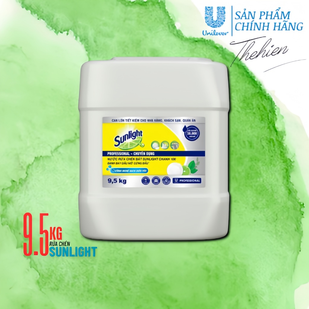  SUNLIGHT Nước Rửa Chén Chanh Mới 9.5kg 