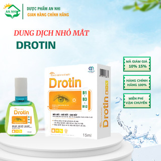  Nhỏ mắt Drotin bổ sung dưỡng chất cho mắt giữ ẩm mắt giúp giảm các triệu chứng khô mắt ngứa mắt cộm mắt 