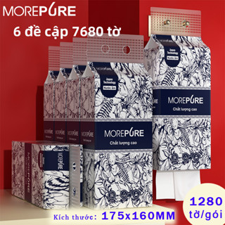 Giá rẻ Miễn phí vận chuyển COMBO Giấy ăn móc treo 6 GÓI LỚN 1280 tờ/gói KHĂN GIẤY RÚT TREO TƯỜNG CHO NHÀ HÀNG