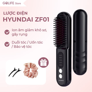 Lược điện chải tóc không dây Hyundai, lược duỗi tóc icon âm 5 chế độ nhiệt chăm sóc tóc suôn mượt