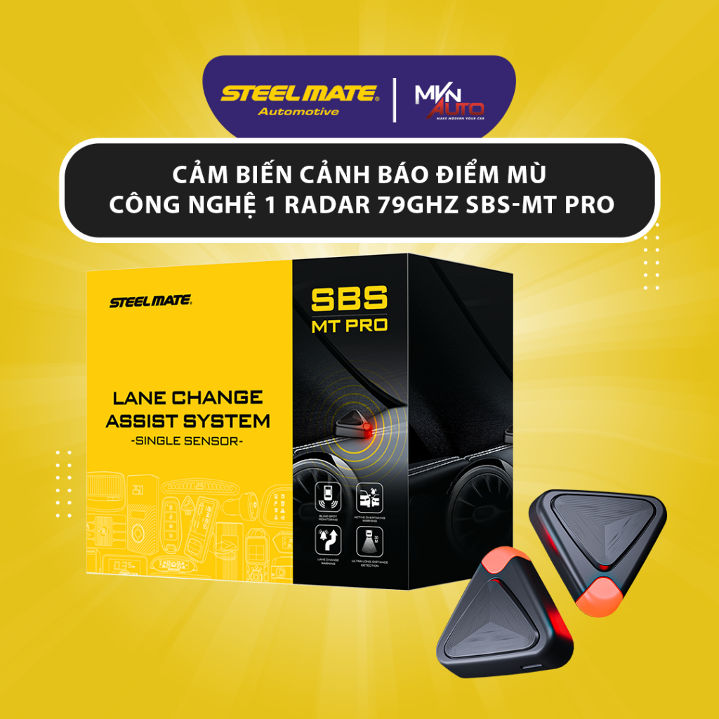 Cảm biến cảnh báo điểm mù công nghệ 1 Radar 79GHz SBS-MT PRO - STEELMATE - MVN AUTO