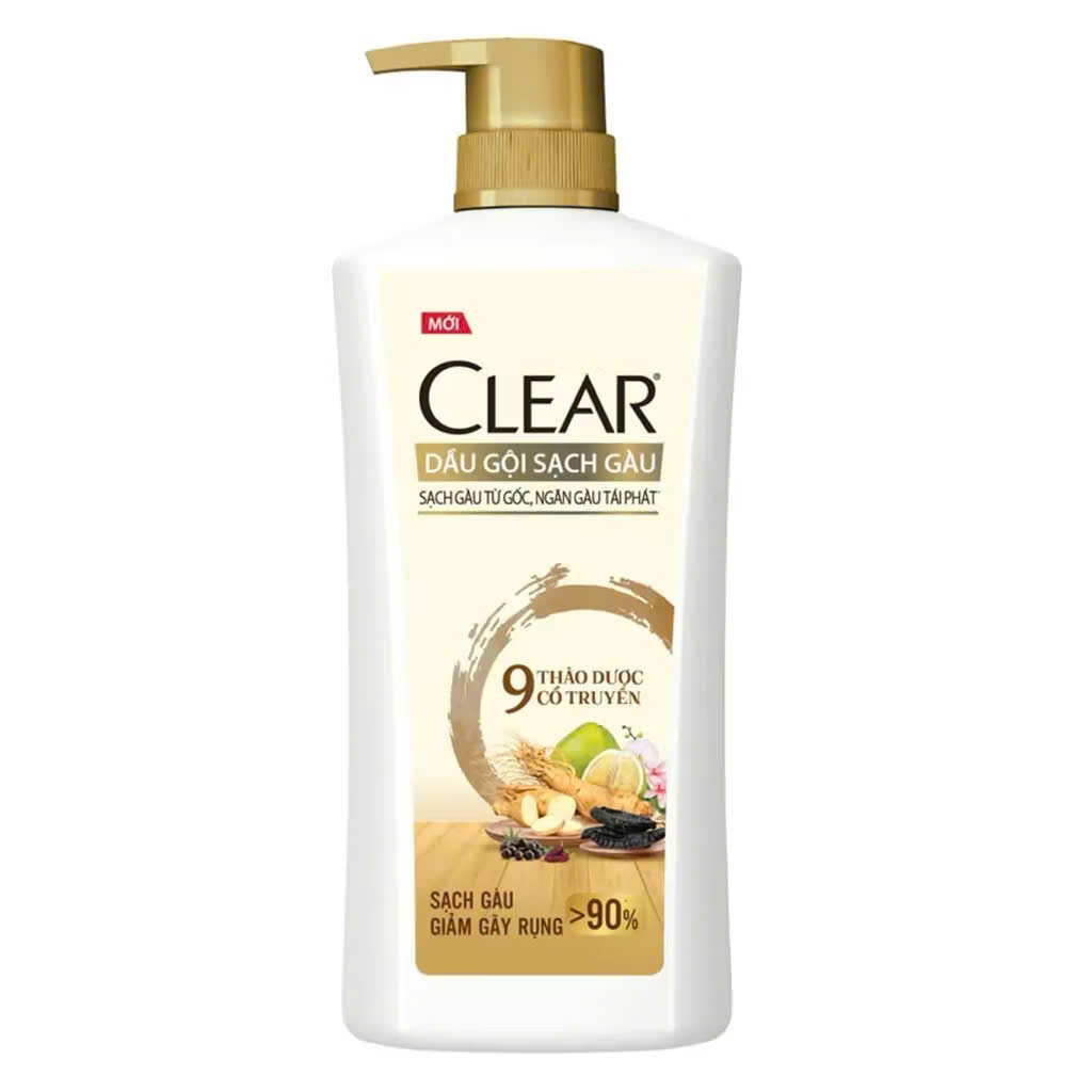 Dầu gội Clear 630g thào dược / Gừng Hoa cúc/ Hoa Anh Đào/ Táo