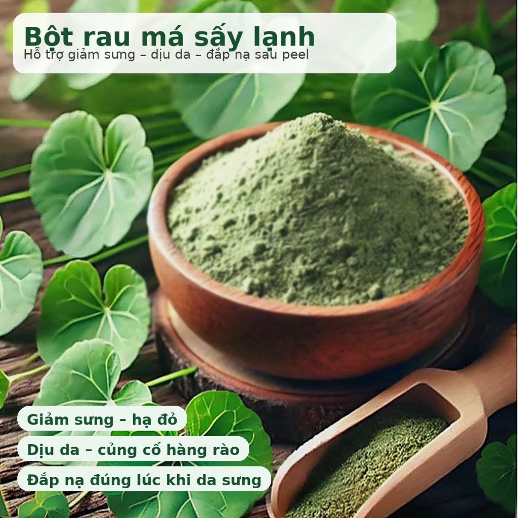 Combo Hỗ Trợ Peel Da – Bông Mút Rửa Mặt Êm + Cọ Lông Quét Nạ + Bột Rau Má Giảm Sưng | BigBuy360 - bigbuy360.vn