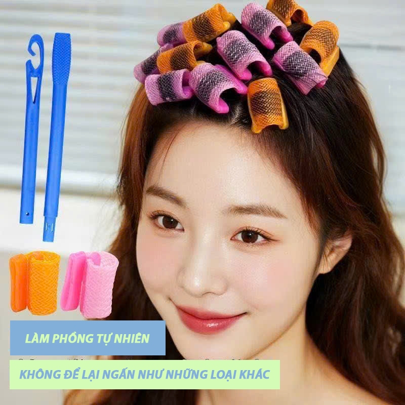 Gói 30 Cuốn Làm Phồng Chân Tóc + 1 Cây Móc Tóc – Tạo Kiểu Dễ Dàng, Phồng Tự Nhiên