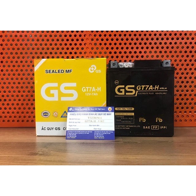 Bình Điện GS GT7AH 12V-7Ah – Ắc Quy Xe Máy Tay Ga SH, Spacy, Dylan Chính Hãng