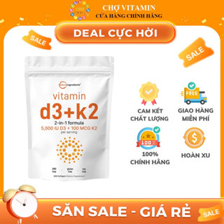Thực Phẩm Bảo Vệ Sức Khoẻ MicroIngredients Vitamin D3+K2 – Sức Khỏe Xương Khớp & Miễn Dịch