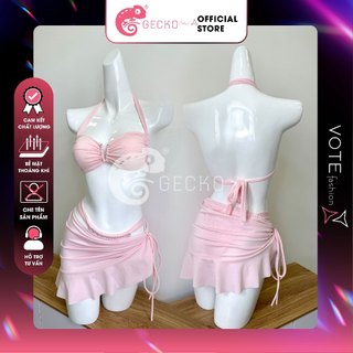   HCM  Combo 3 Món GECKO Bikini Áo Cúp Ngự.c Mix Chân Váy Cute 4CB42-C  Ảnh Thật 3 Món  