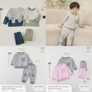 [LITTLE LOVE] Bộ Nỉ Bông Trần/Nỉ Lông Dài Tay Cho Bé 9m-4yi