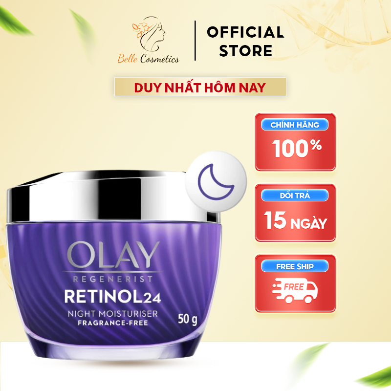 Kem Dưỡng Ẩm OLAY RETINOL24 Giúp Mờ Nếp Nhăn , tái tạo và trẻ hoá làn da 50G