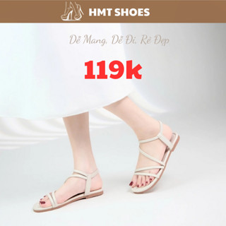 Giày Sandal Nữ HMT Shoes - Sandal Quai Mảnh Đế Bệt Phối Quai Chun, Đi Học, Đi Chơi, Đi Biển Cực Xinh