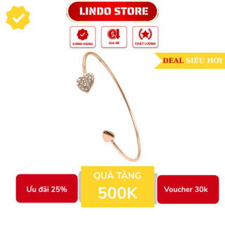  Vòng Tay Hở Mặt Trái Tim Đính Đá Xinh Xắn Cho Nữ CINLA V02 Giá Rẻ 