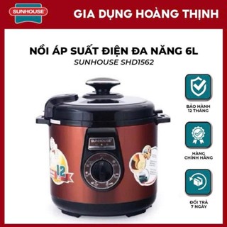Nồi áp suất đa năng 6L-Sunhouse SHD-1562-nồi hầm điện,ninh xương,nấu cháo,giữ nhiệt tốt,chính hãng-bảo hành 12 tháng