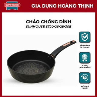  Chảo chống dính Ultra titanium SUNHOUSE ST20-22-26-28-30B | Chấp 99.999 lần chà | Chống dính THỤY SĨ 