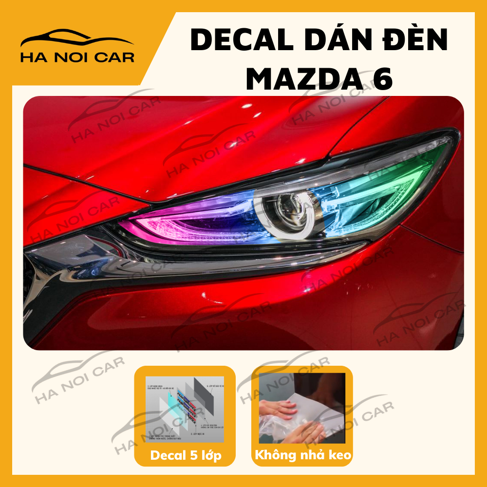 MAZDA 6: Decal dán đổi màu đèn MAZDA 6 trang trí xe