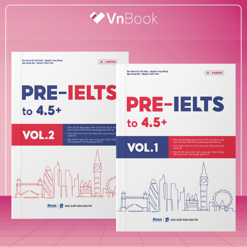 Sách Pre - Ielts to 4.5+ nền tảng để bắt đầu luyện IELTS | VnBook