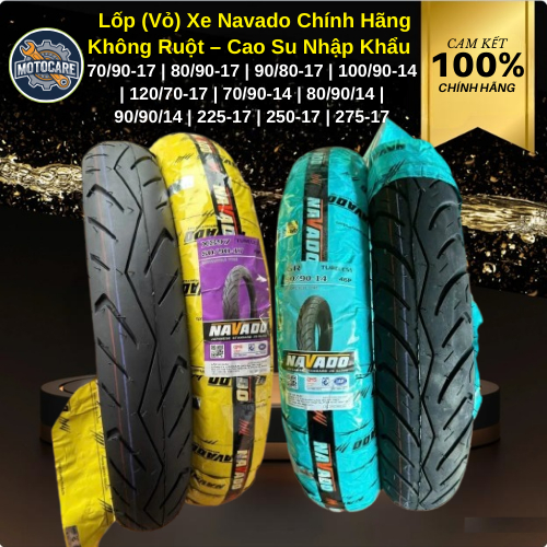 Lốp (Vỏ) Xe Navado Chính Hãng Không Ruột - 70/90-17 | 80/90-17 | 90/80-17 | 120/70-17 | 70-80-90/90-